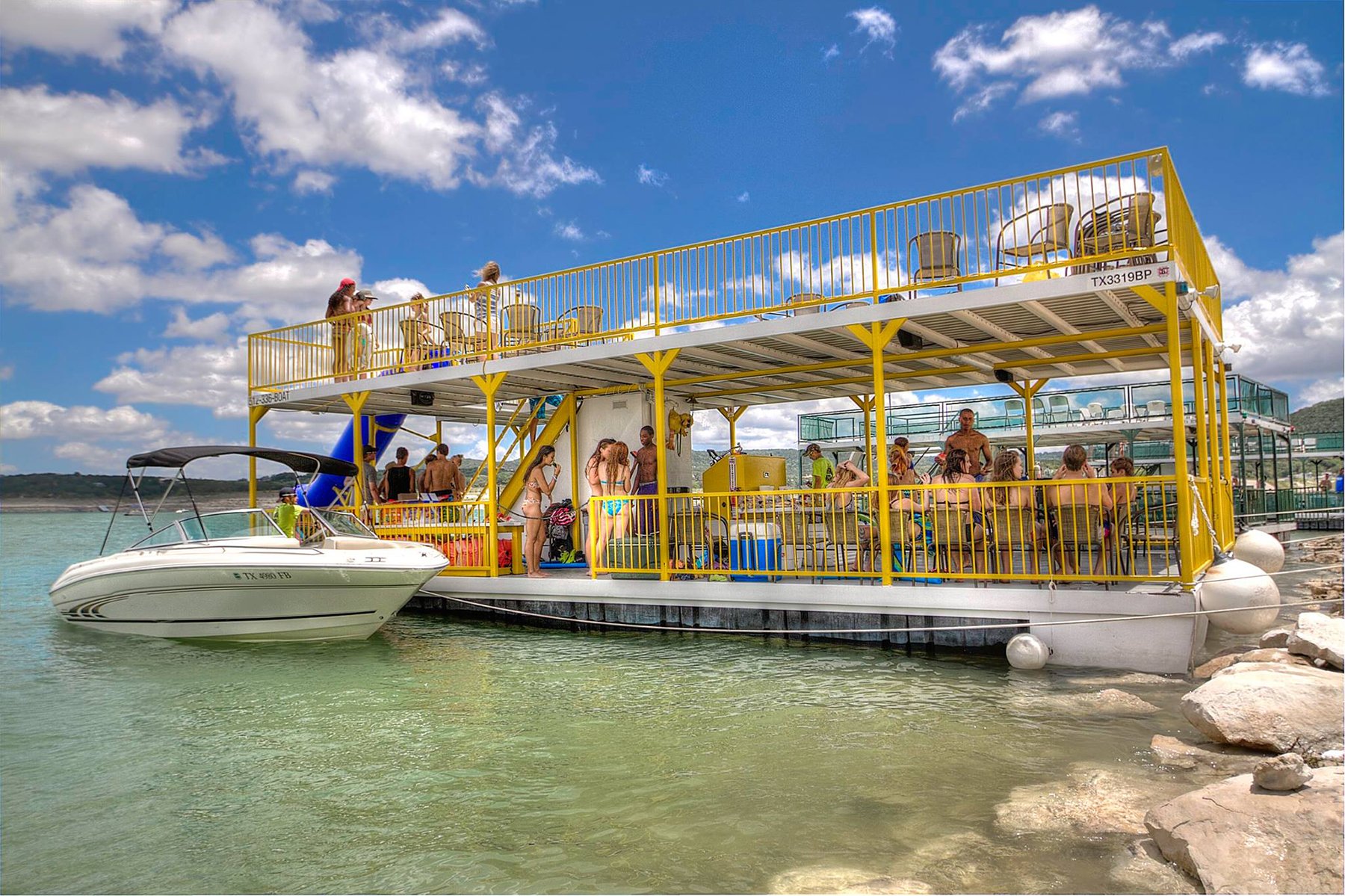 30' Double Decker Pontoon with Slide - Lake Travis