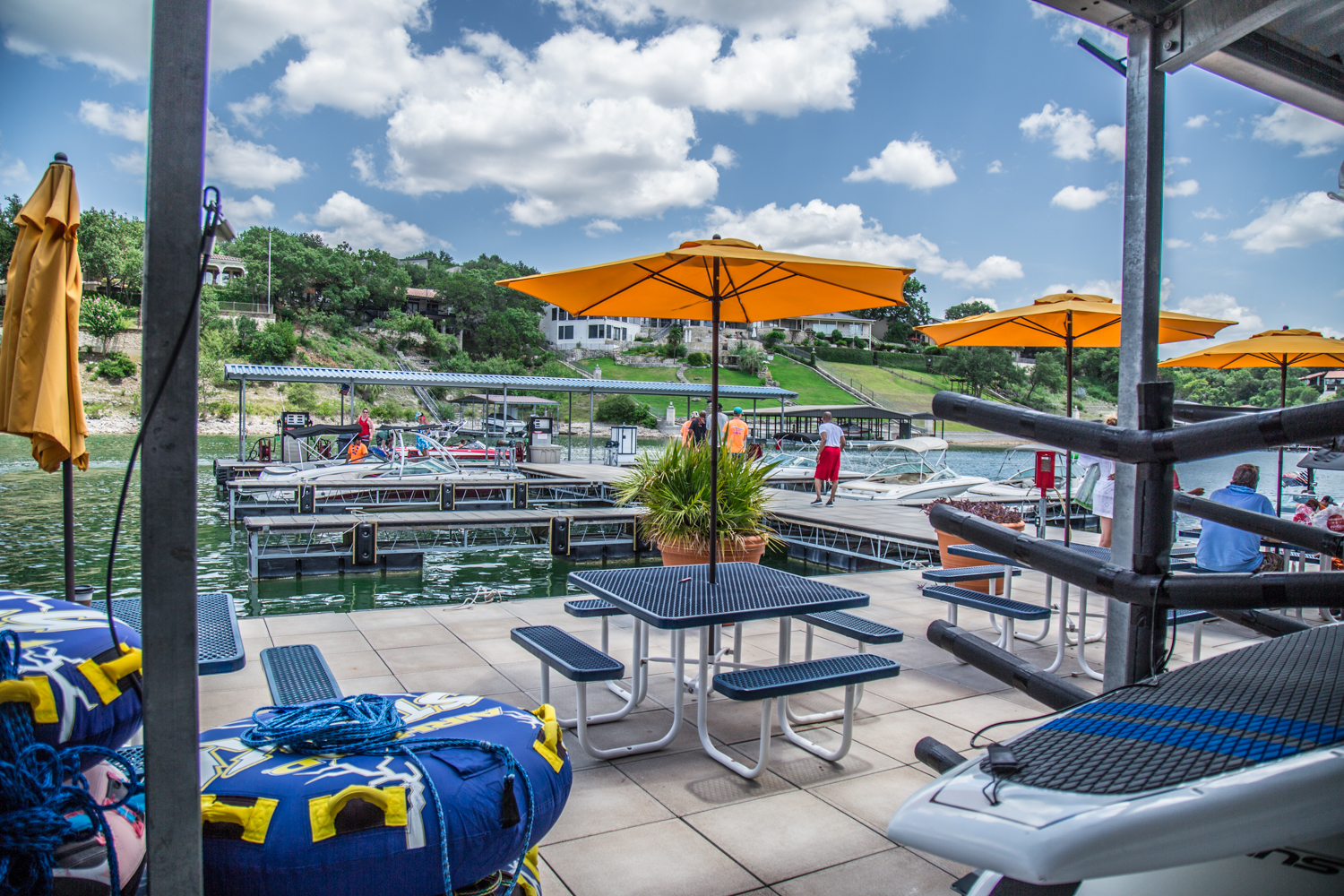 On the dock at Lakeway Marina on Lake Travis