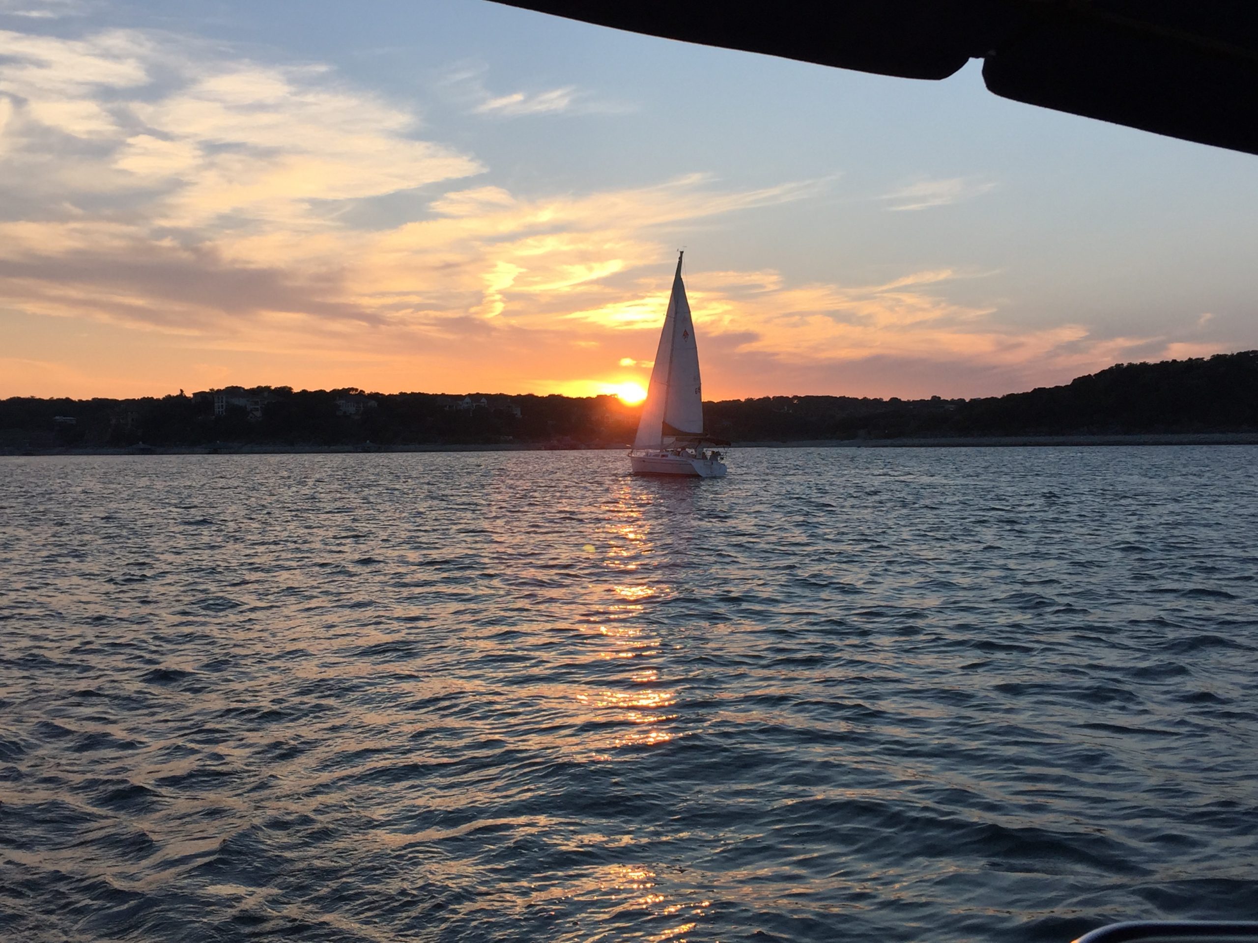 Sunset Sailing on Lake Travis, Austin, Texas