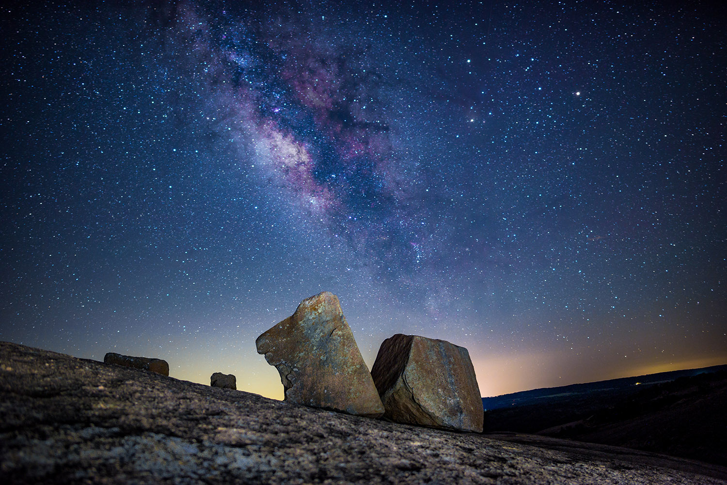 Star gazing from near the summit of Enchanted Rock. Photo: Rico Larroque