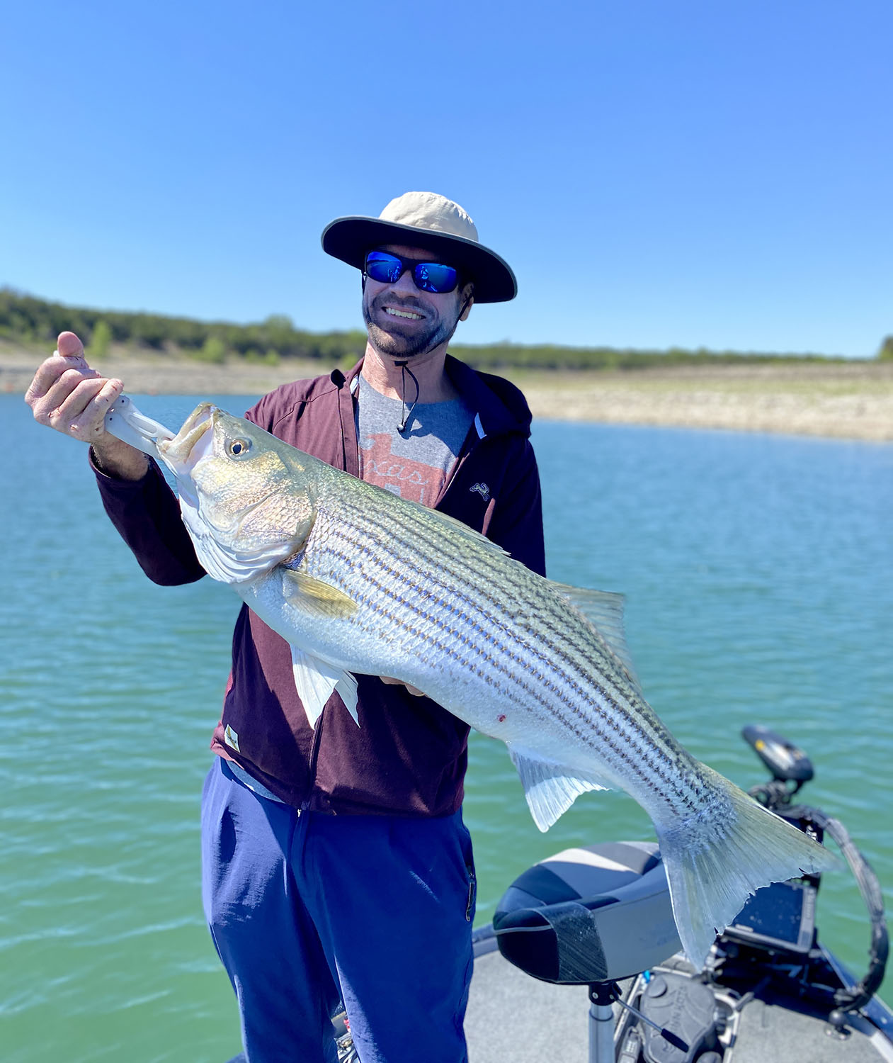 13 lb Striper caught on Lake Travis April 2021.