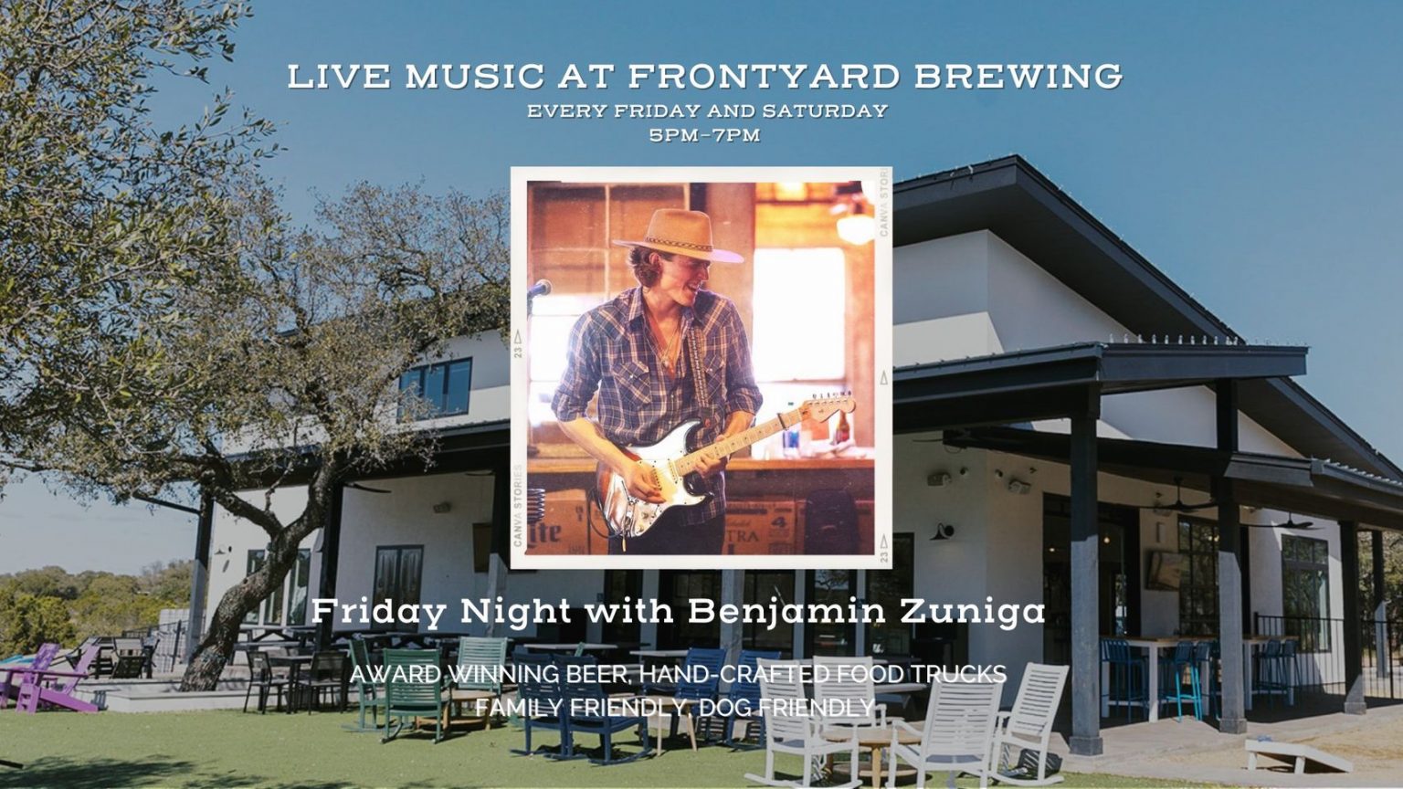 Live Music at Frontyard Brewing with Benjamin Zuniga - LakeTravis